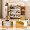 Kids Toy Storage Cabinet with 8 Bins, Open Shelves & Single-Door Cabinet Child-Friendly Organizer for Books